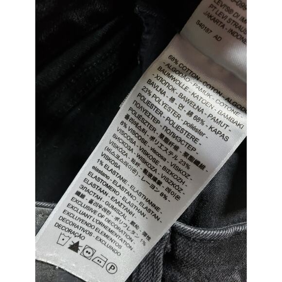 Levis 535 Jeans Size 29 Womens Black Denim Ladies Pants Mid Rise Skinny - Picture 4 of 15